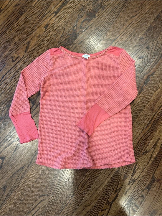 Sundance Tops - Coral Waffle Knit Long-Sleeve Top - Sundance